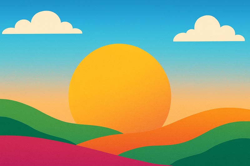 colorful sunrise representing positivity, hope, and optimism