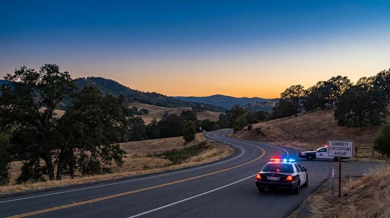 Rural road and sobriety checkpoints