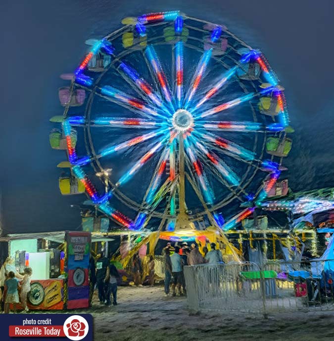 Ferris Wheel at night at the Placer County Fair