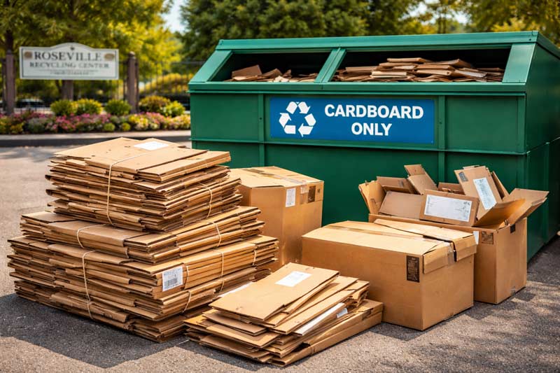 Cardboard only recycling in Roseville