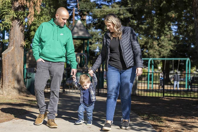 Lindsey and Jared with son Nixon enjoy the outdoors