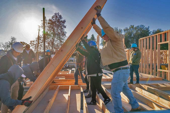 Wall raising in Folsom for Habitat for Humanity project