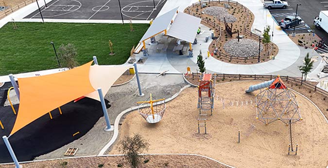 Aerial view of Prospector Park in Folsom