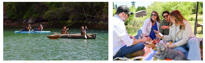 canoeing and wine tasting