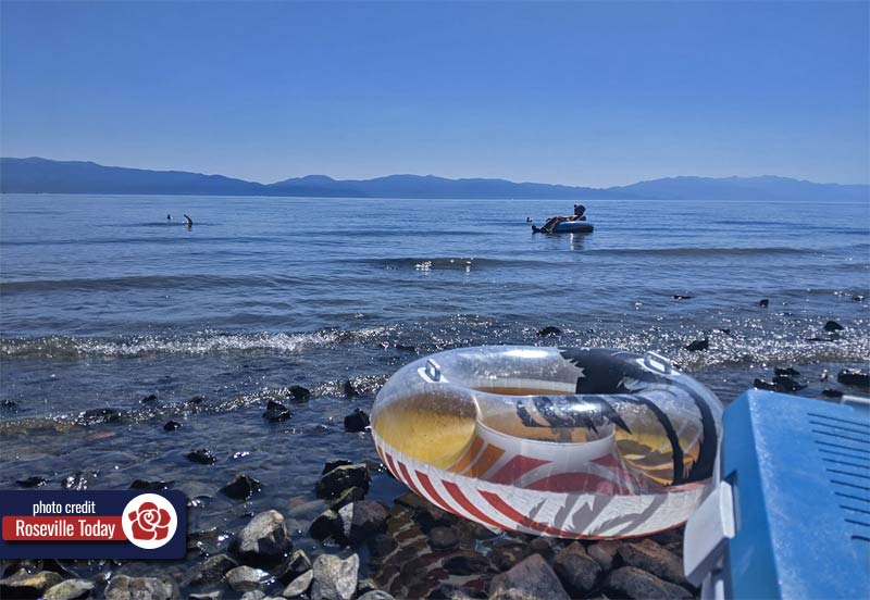 floating on lake tahoe