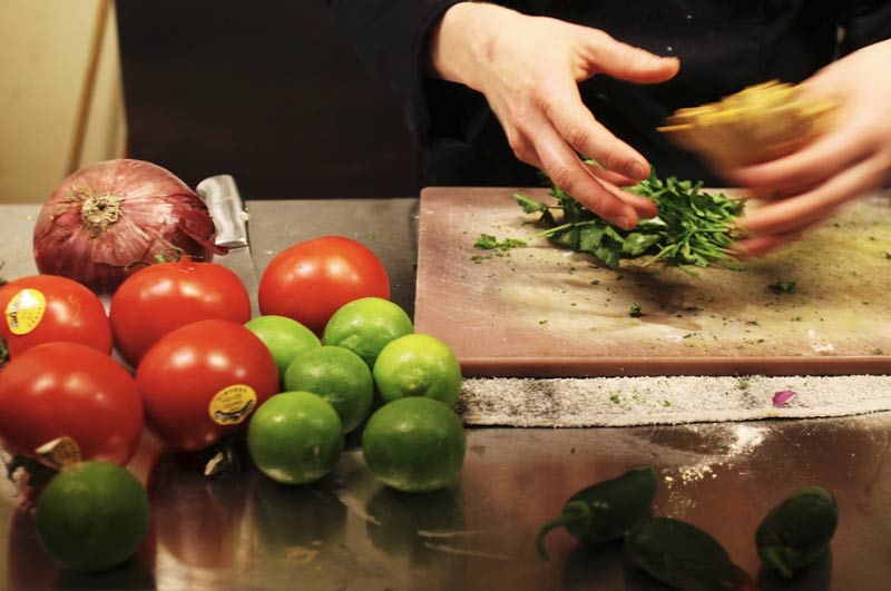 preparing vegan meal