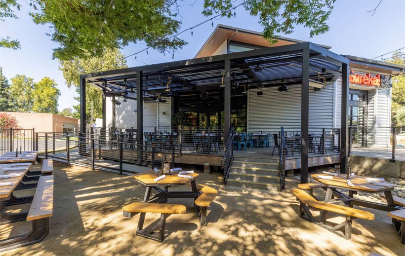outdoor seating area