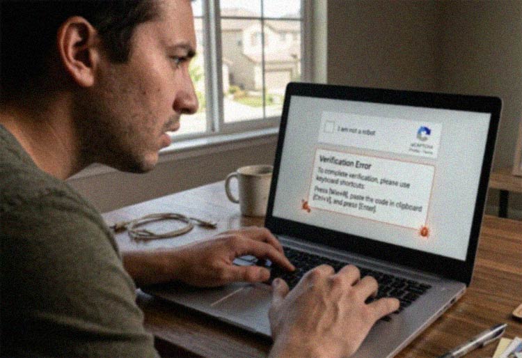 Computer user encounters scam on his laptop