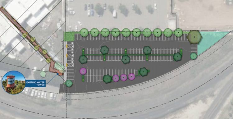 Rendering concept of Roseville Old Town new parking lot